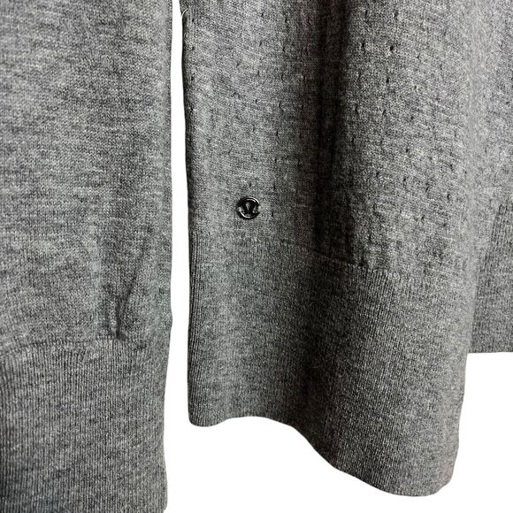 Lululemon Sunset Savasana Sweater Womens 8 Gray Merino Wool Open Back Pullover - Picture 8 of 14